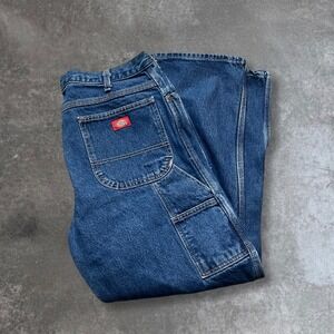 Dickies Carpenter Jeans Mens 38x30 Dark Wash Denim Work Pants